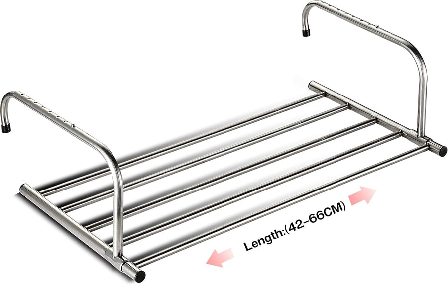 Radiator Clothes Airer Extendable Stainless Steel Drying Rack 42–66cm