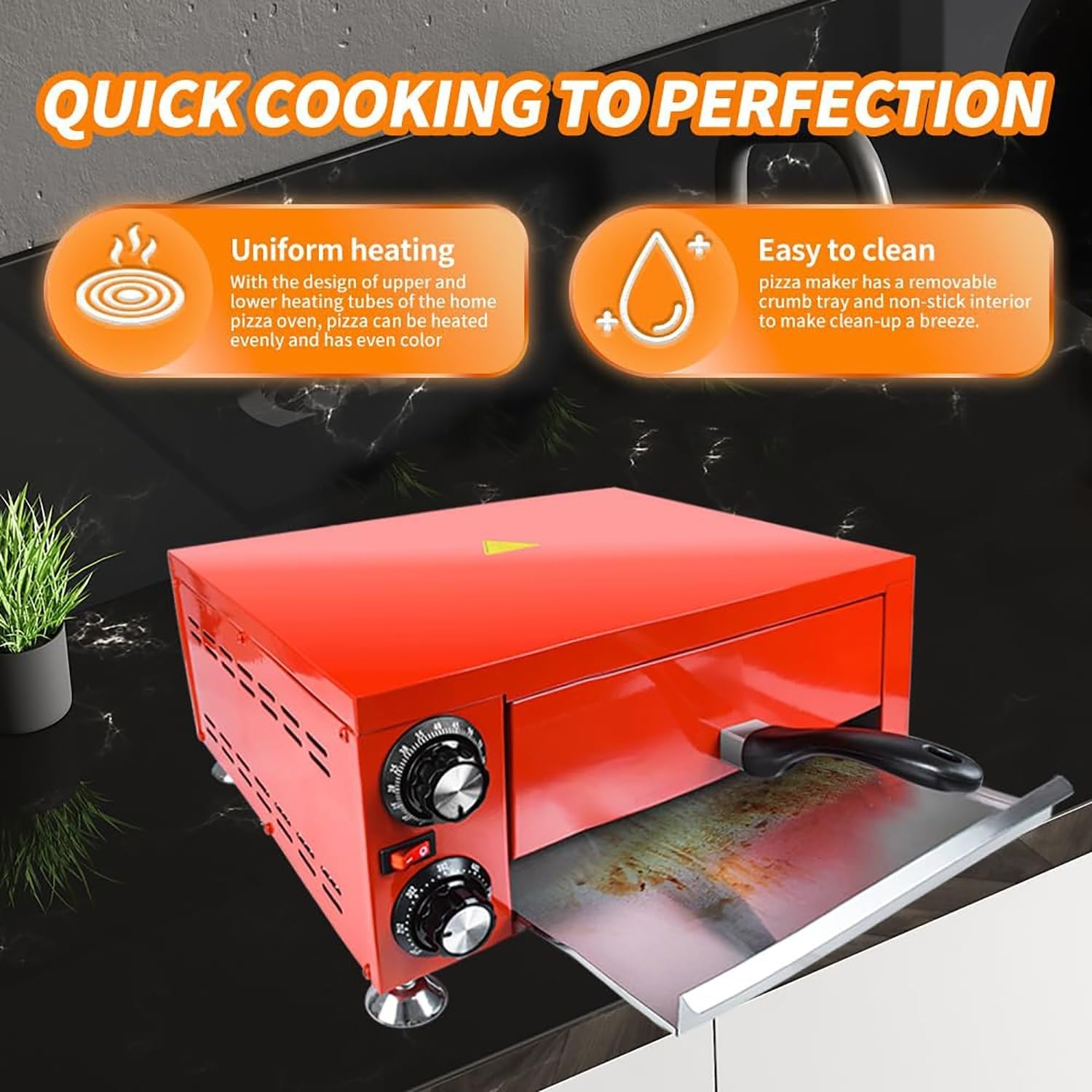 Commercial Electric Pizza Oven | Stainless Steel Countertop Cooker 300°C