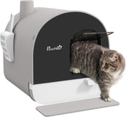 Hooded Cat Litter Box Enclosed Tray Drawer Odor Control Flap Door