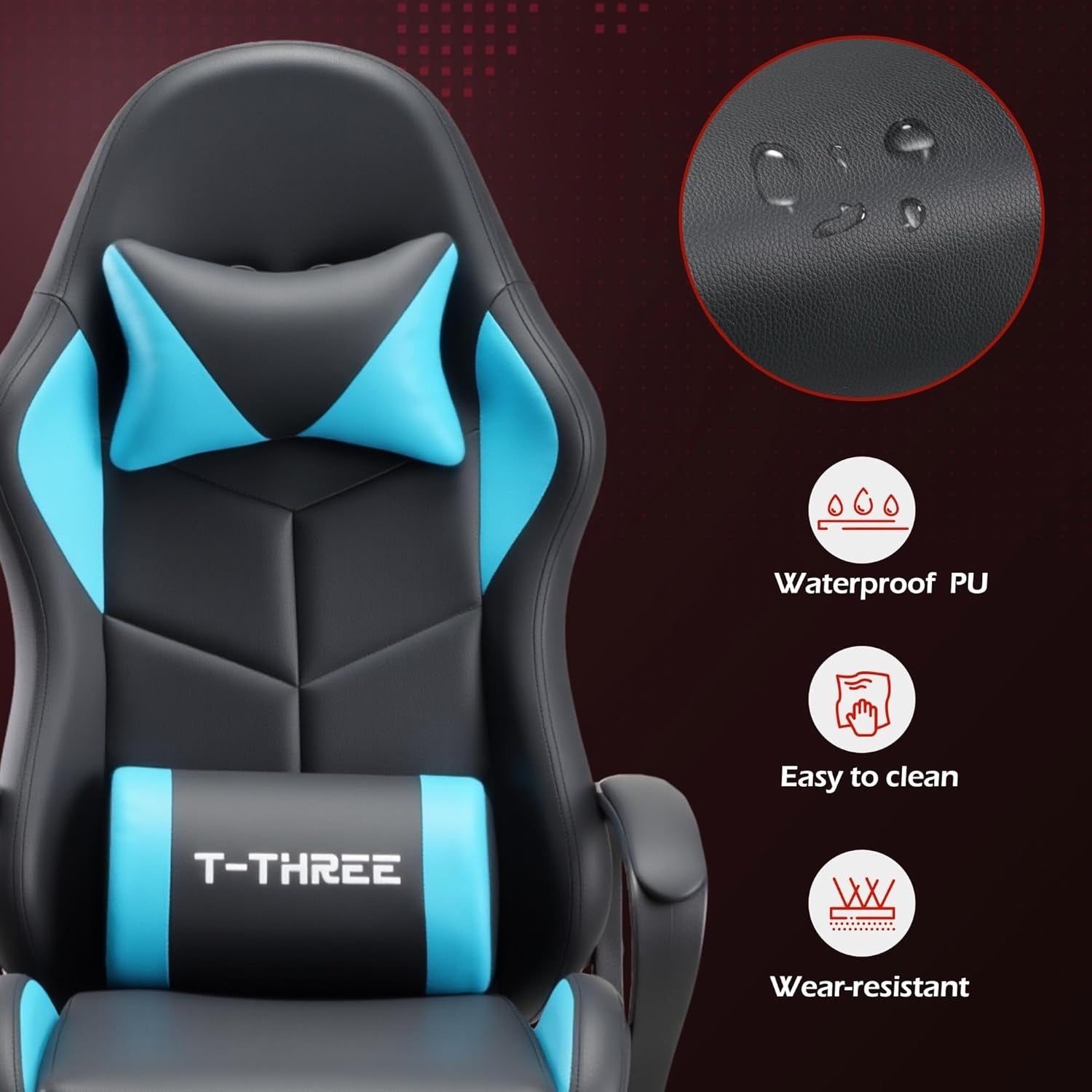 Ergonomic Gaming Chair High Back Swivel Office Desk Chair Blue