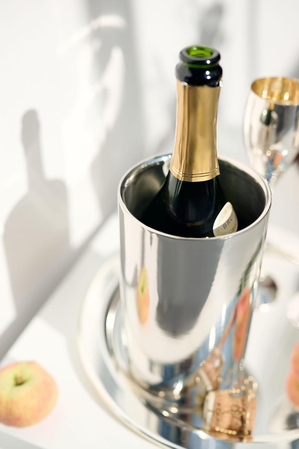 Stainless Steel Wine Bottle Cooler Double Wall Insulated Champagne Chiller