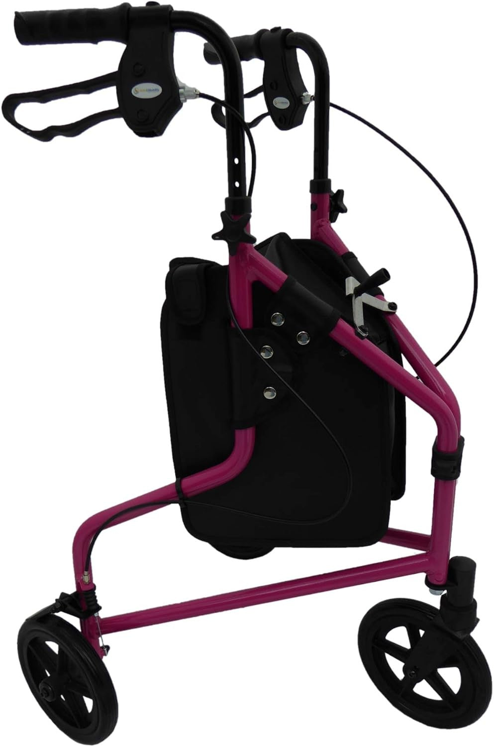 3 Wheel Rollator Walker Folding Lightweight Brakes Bag Indoor Outdoor