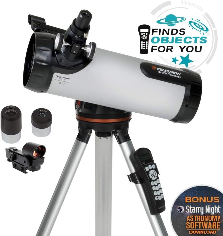 Silver 114mm Computerised Reflector Telescope with Tripod & GoTo
