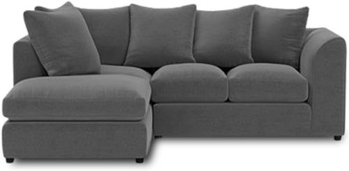 4 Seater L Shape Corner Sofa Left Hand Chenille Grey – Modern & Comfy