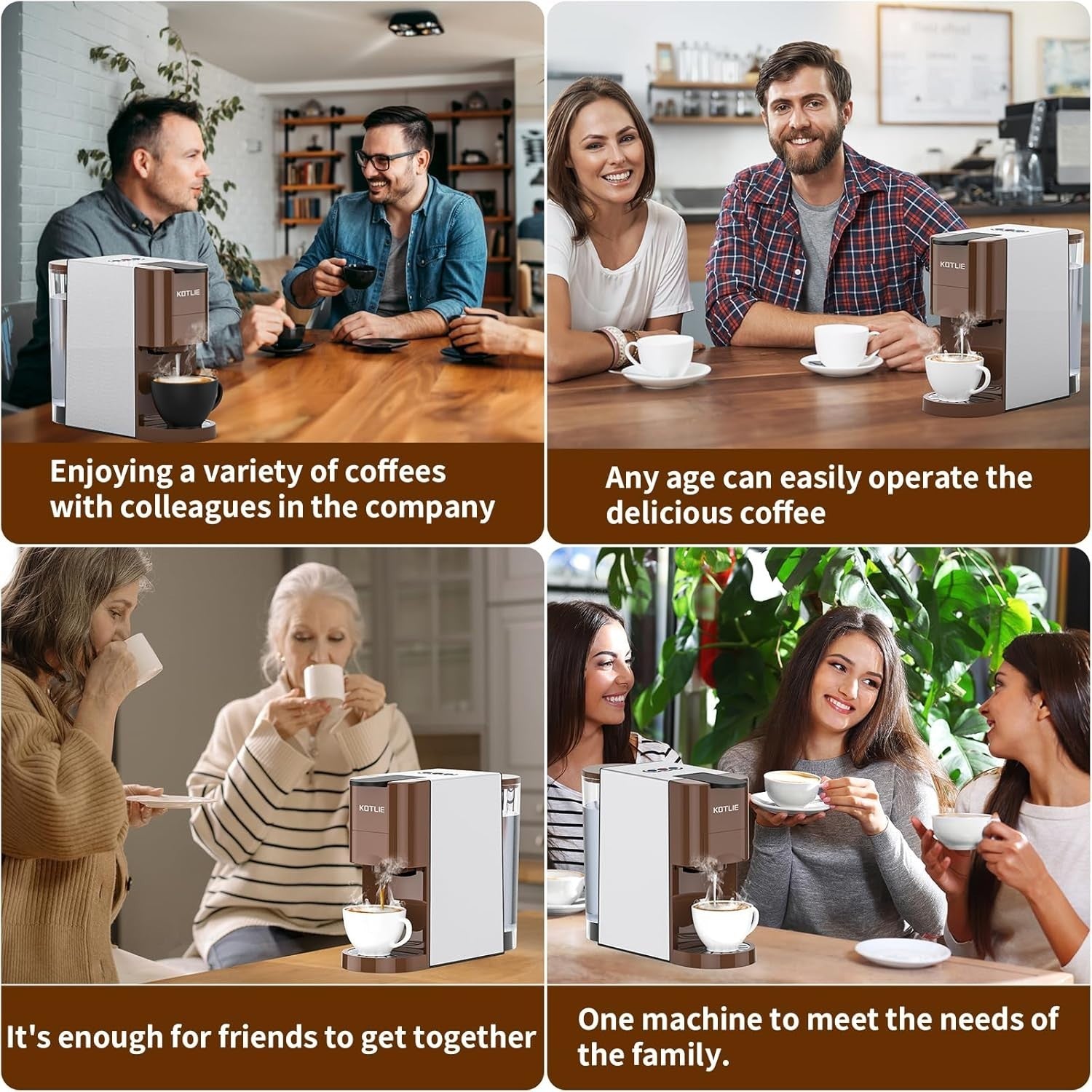 4-in-1 Espresso Coffee Machine | 19Bar Pressure | Capsule & Ground Compatible
