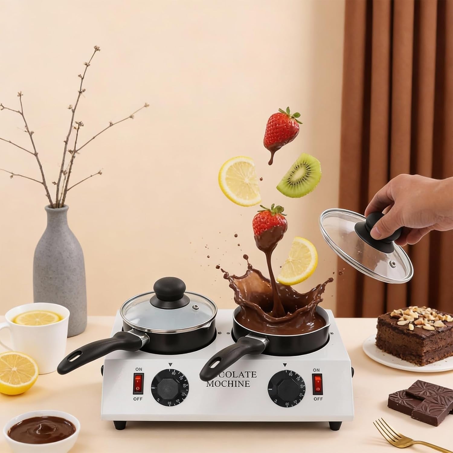 Chocolate Tempering Machine 2 Pot Electric Melter 30-85C UK Plug