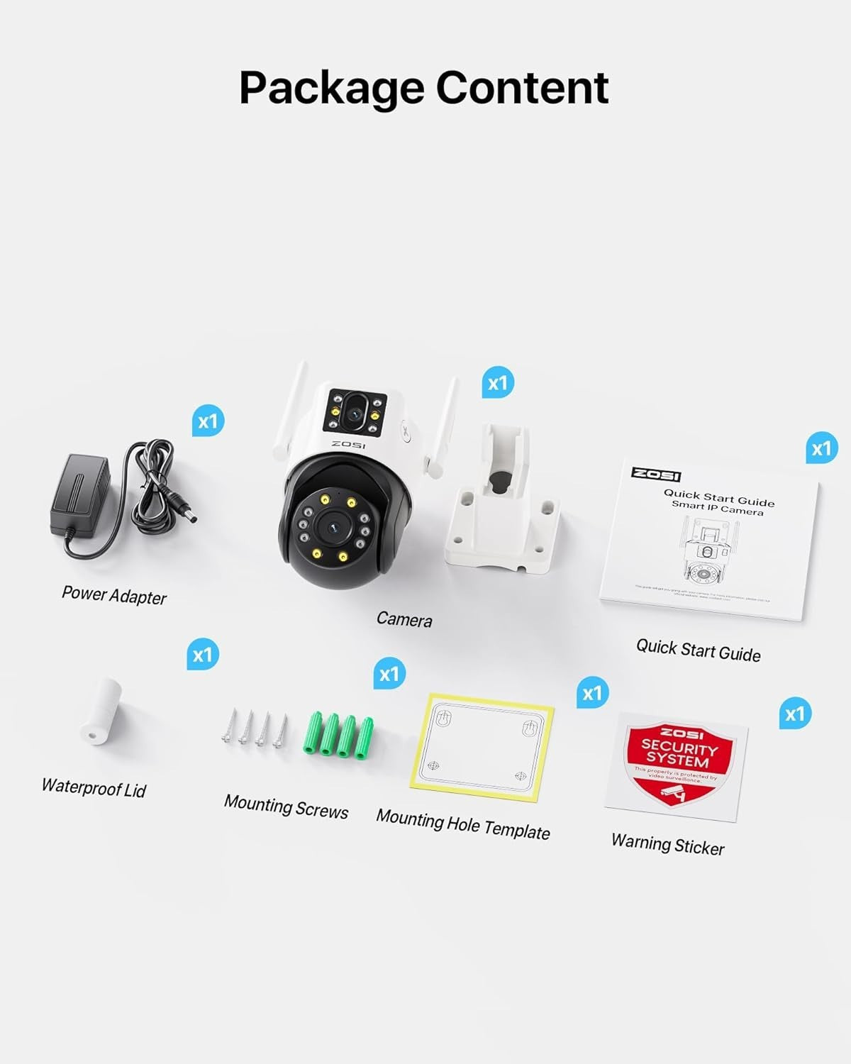 6MP Dual Lens WiFi Security Camera PTZ AI Tracking Color Night Vision
