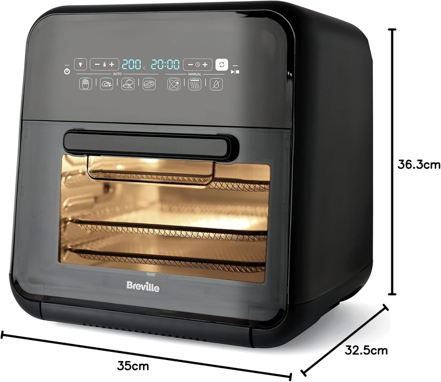 10L Rotisserie Air Fryer Oven Extra Large Digital Fry Bake Dehydrate 2000W