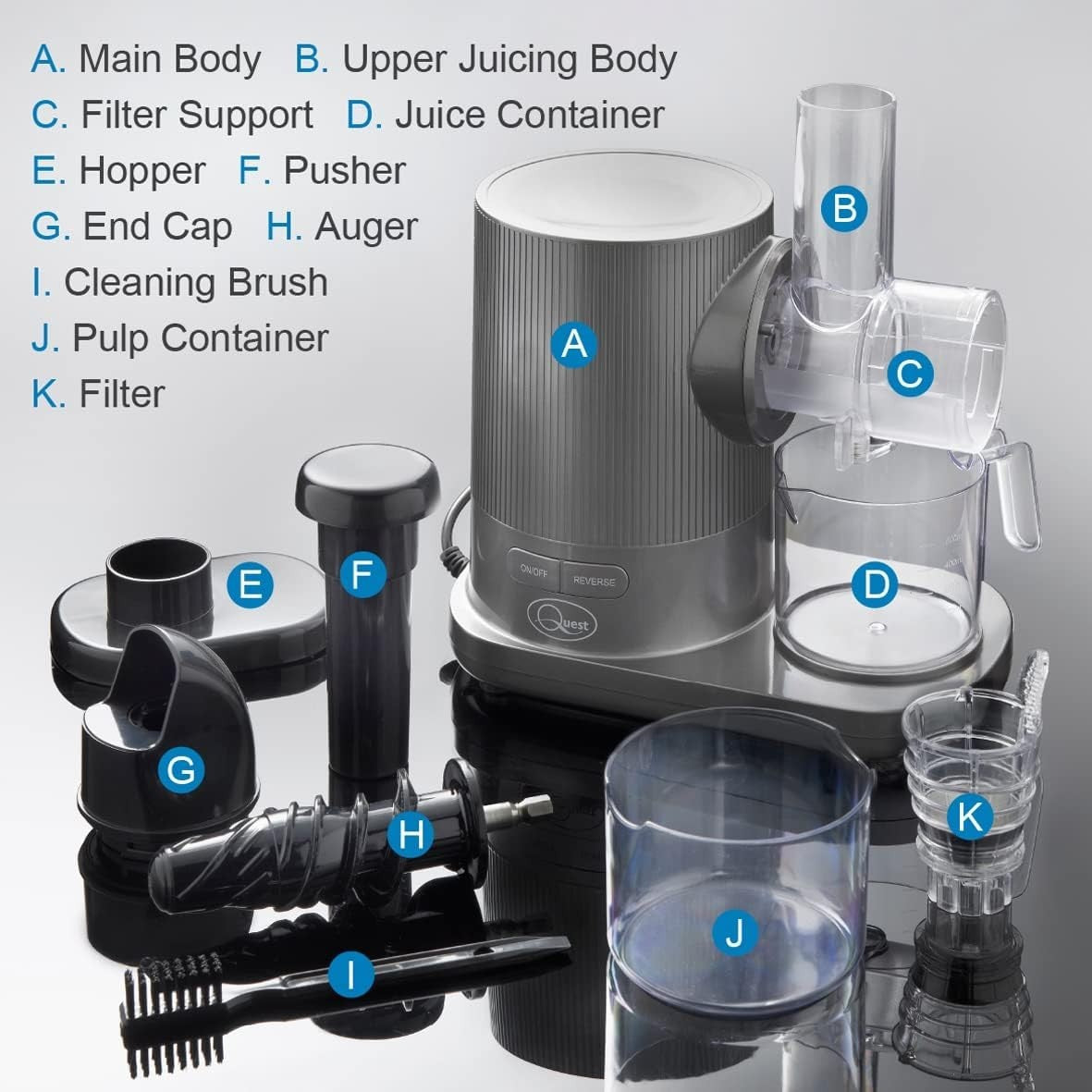 Quiet Cold Press Slow Juicer Masticating 150W High Nutrition Low Noise