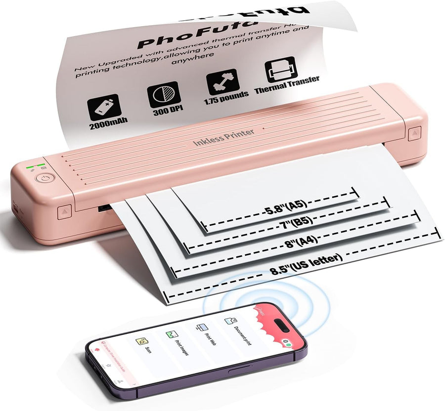 P831 Portable Bluetooth Thermal Transfer Printer – 300 DPI Mobile for Phone