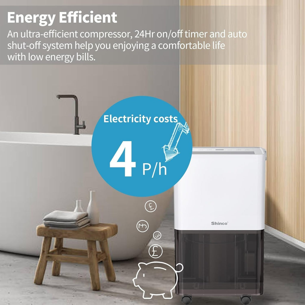 10L Dehumidifier Energy Efficient Laundry Dry Damp Mould Control Timer