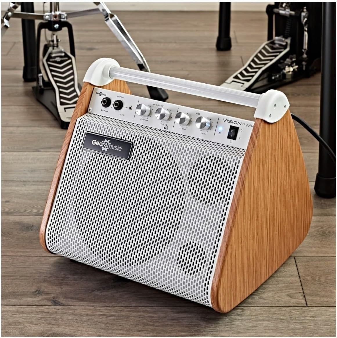 50W Drum Keyboard Amplifier White VISIONAMP Bluetooth EQ