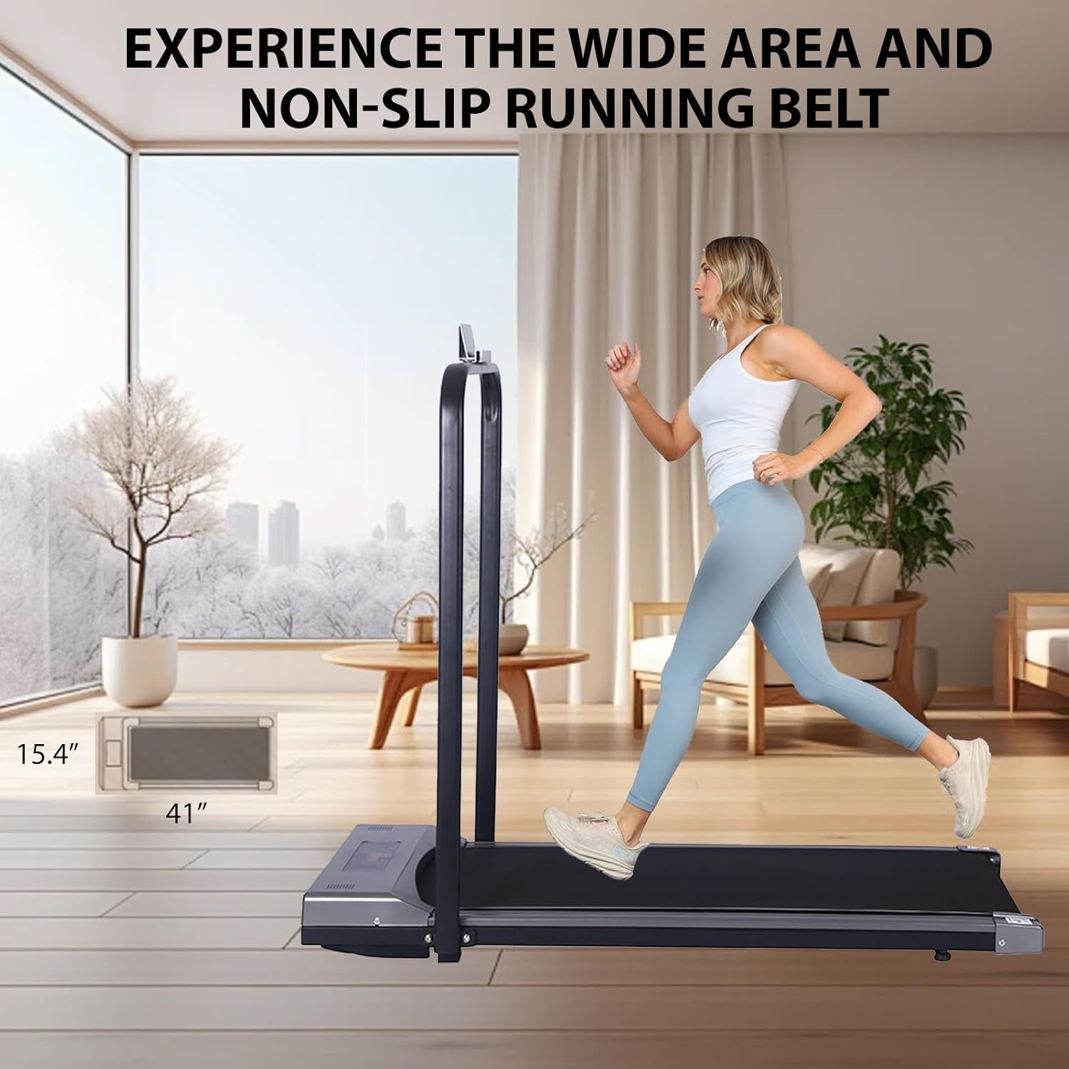Portable 2-in-1 Under Desk Treadmill Walking Jogging Machine w/ App & LED
