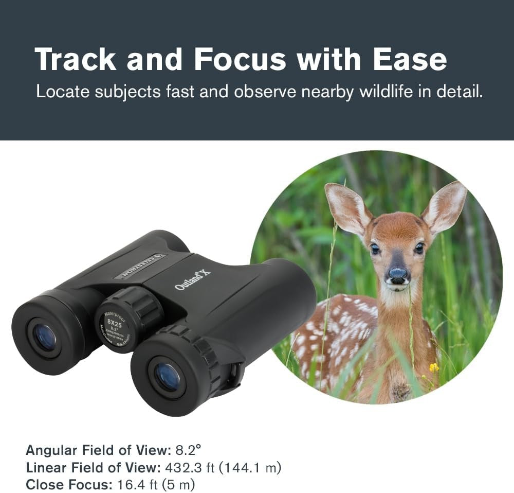 8x25 Compact Binoculars Waterproof Fogproof HD Optics Lightweight Travel