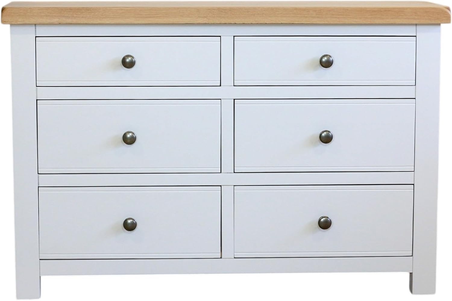 White Oak Top Solid Wood Chest 6 Drawer Dresser Bedroom Storage Unit