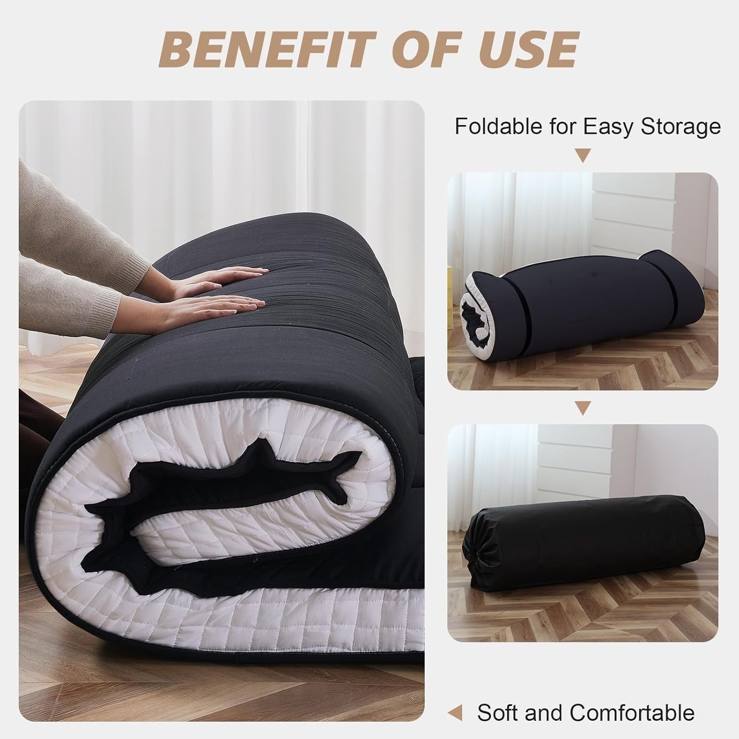 King Size Japanese Floor Futon Mattress – Extra Thick Memory Foam