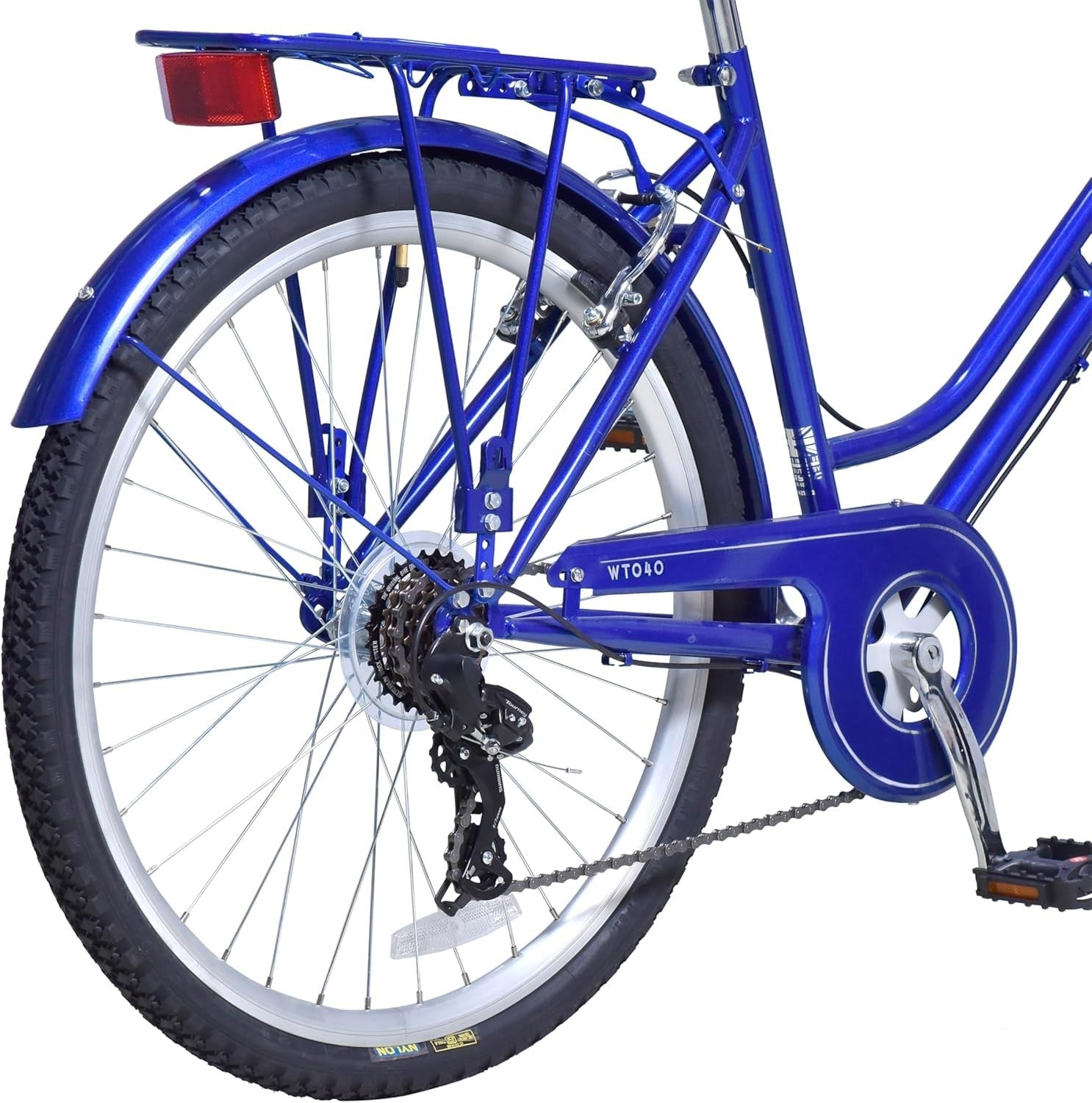 26" Step-Through City Bike 6-Speed Adult Cruiser Bicycle with Basket V-Brake