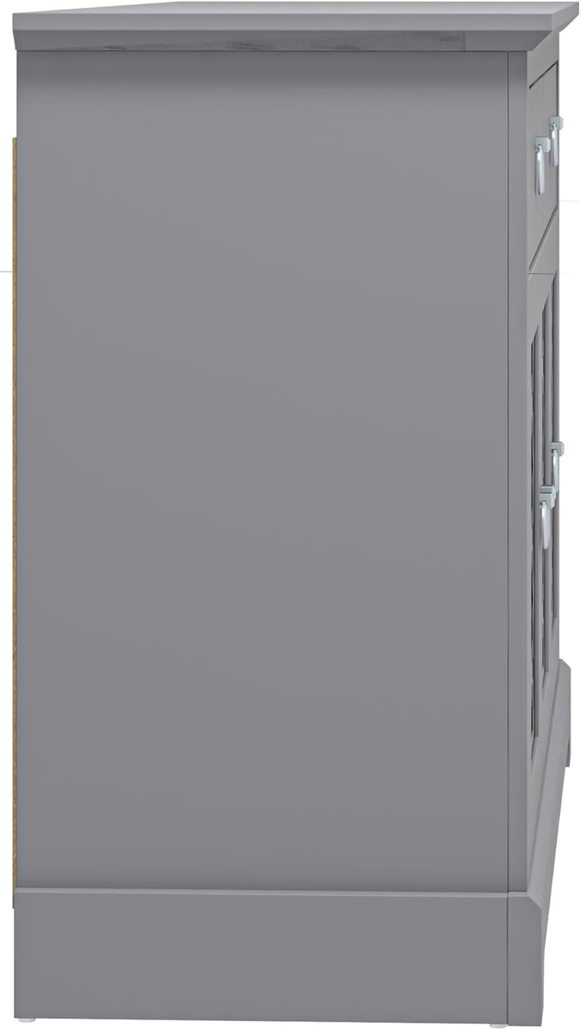 Modern Grey Sideboard Cabinet 3 Door 2 Drawer Storage Unit Hallway