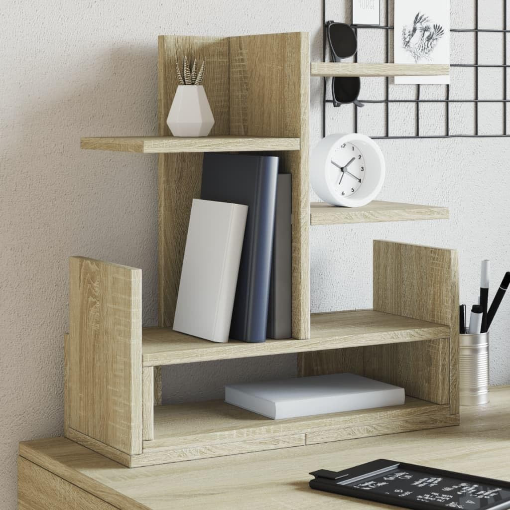 Desk Organizer Tray Sonoma Oak – Engineered Wood Multi-Level 49x20x52.5 cm