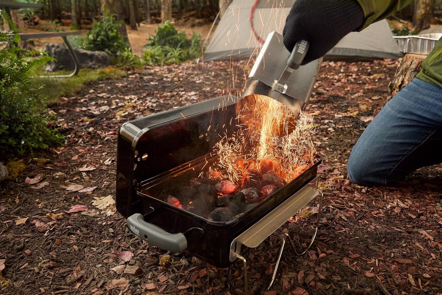 Portable Charcoal BBQ Grill Compact Tabletop Outdoor Camping Fire Pit Cooker