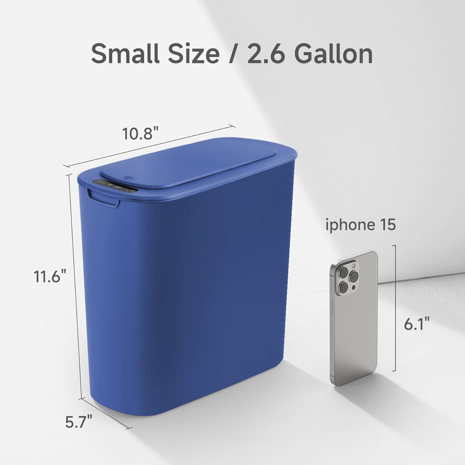 Automatic Touchless Bathroom Bin 2.6 Gallon Slim Motion Sensor Blue