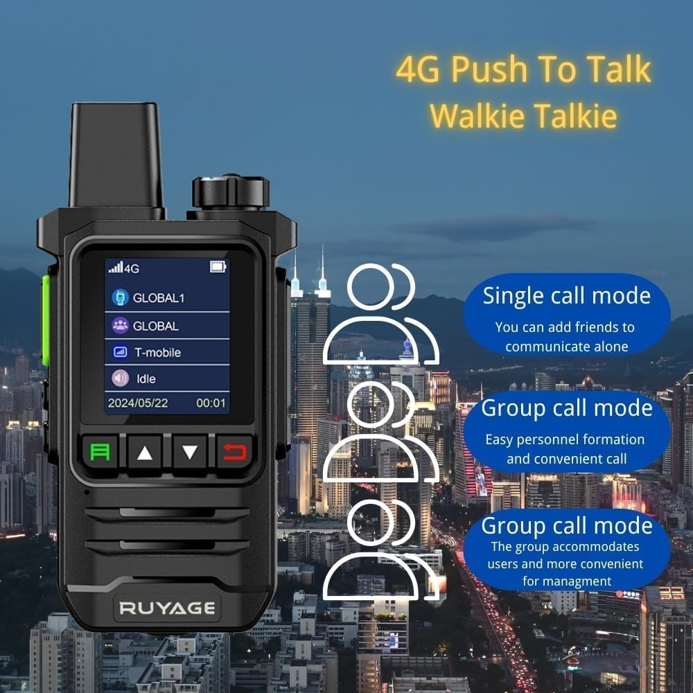 4G LTE PoC Walkie Talkies 2 Pack Unlimited Range PTT Radio SIM