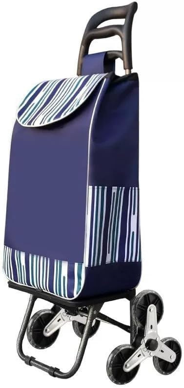 6-Wheel Stair Climber Shopping Trolley Lightweight Foldable 50KG Cart