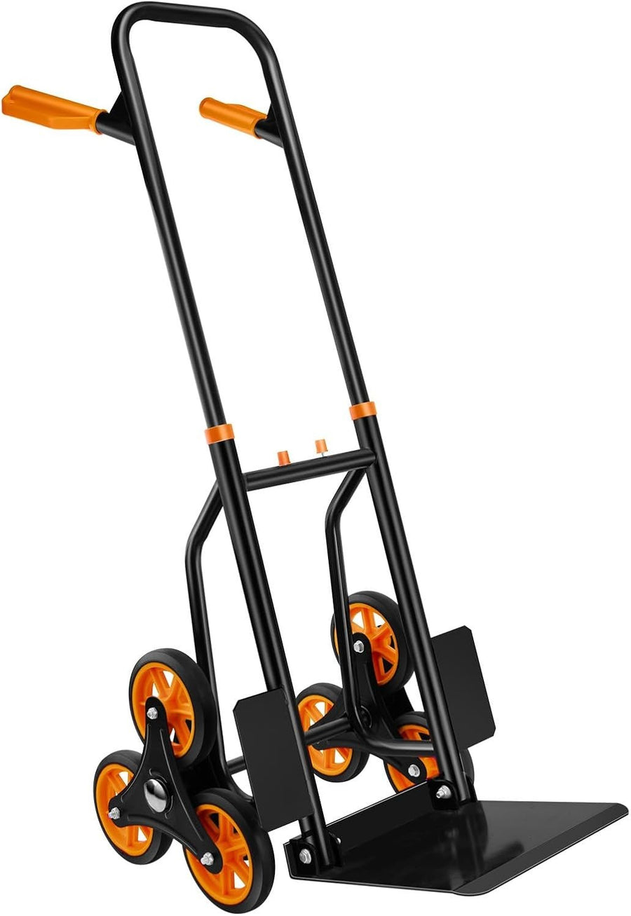 Stair Climbing Hand Truck 440lb Folding 6 Wheel Dolly w Elastic Ropes