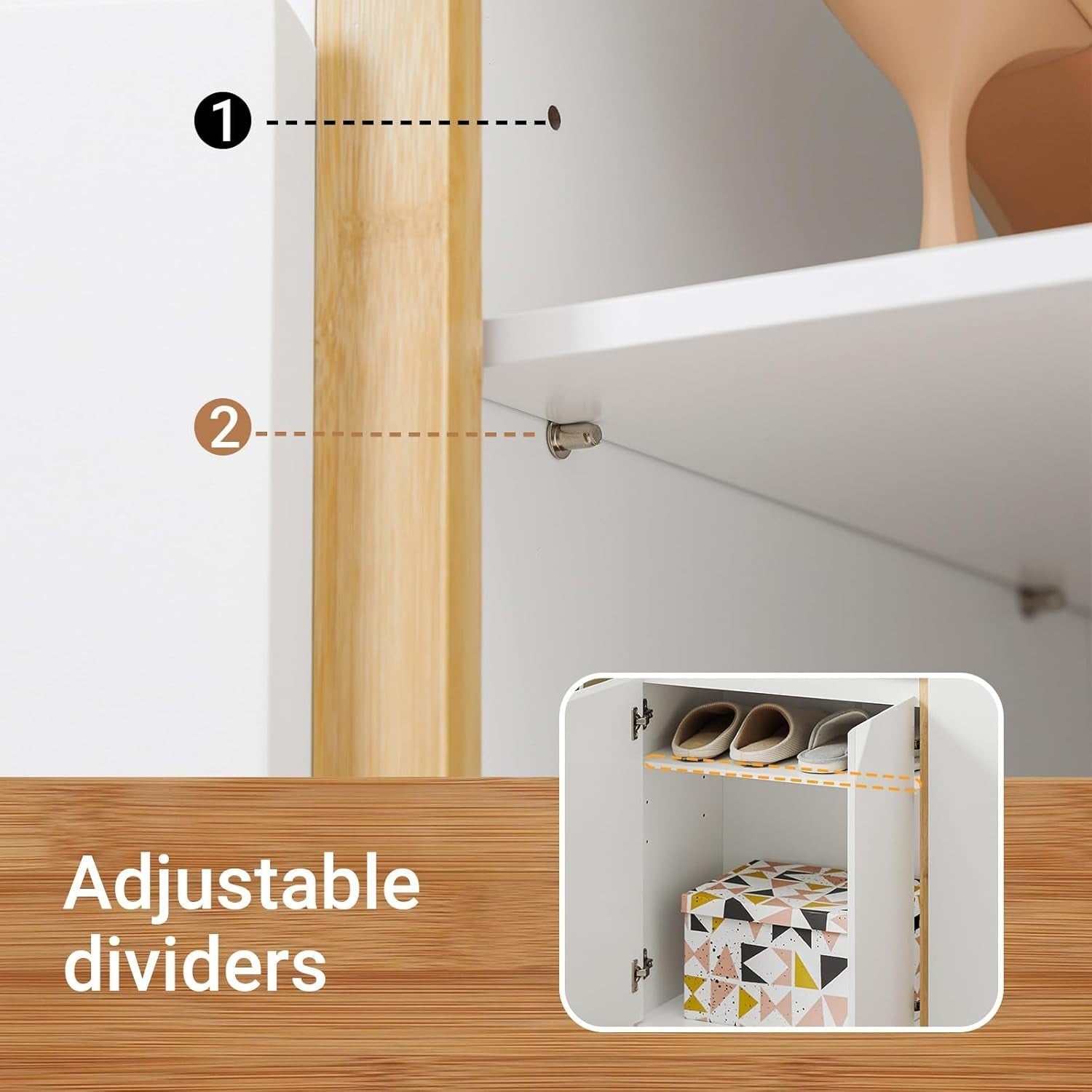 White Slim Shoe Cabinet 3 Doors 2 Drawers with Adjustable Shelves 80x34x85cm