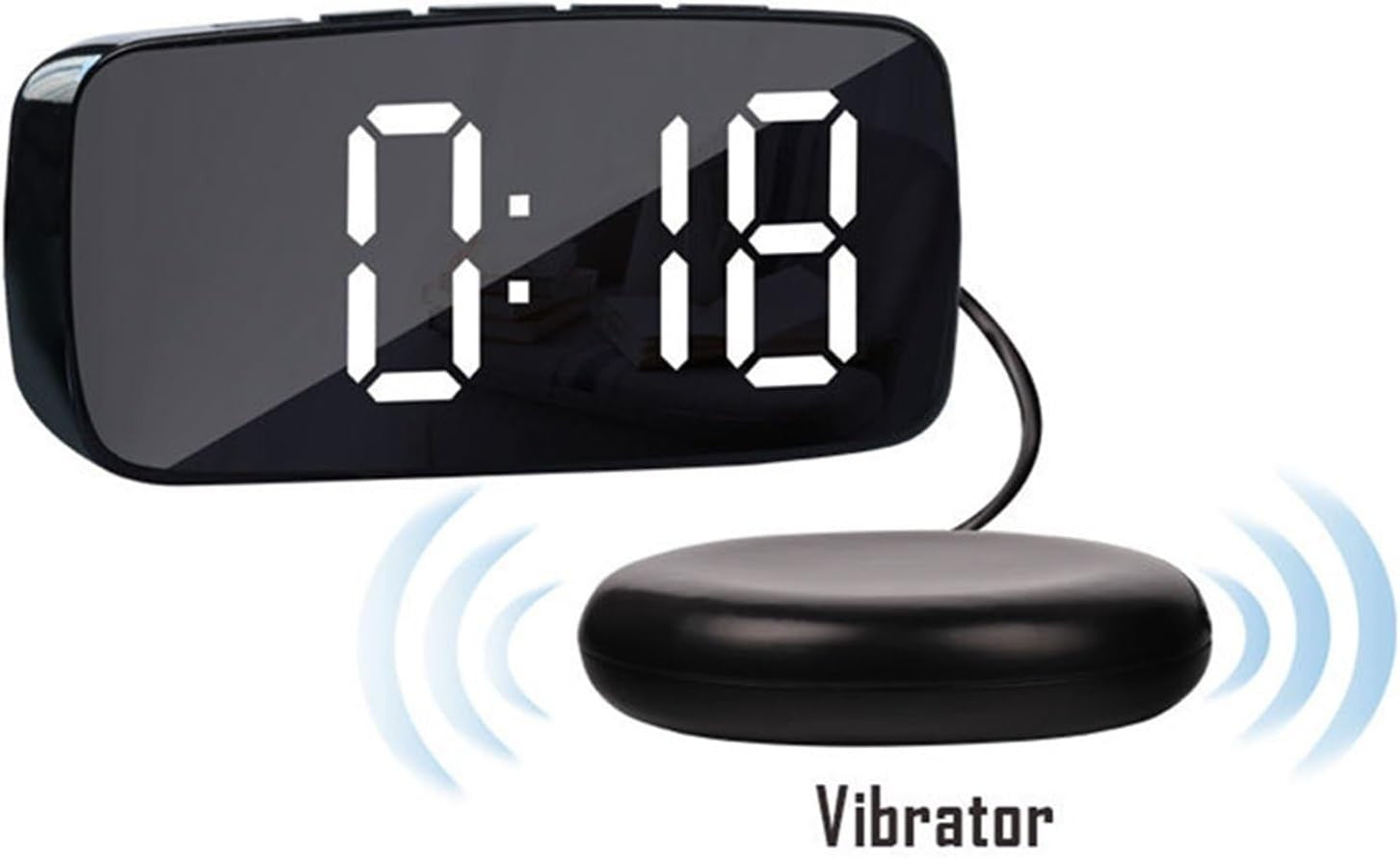 Extra Loud Vibrating Alarm Clock Bed Shaker USB Dual Power for Heavy Sleepers