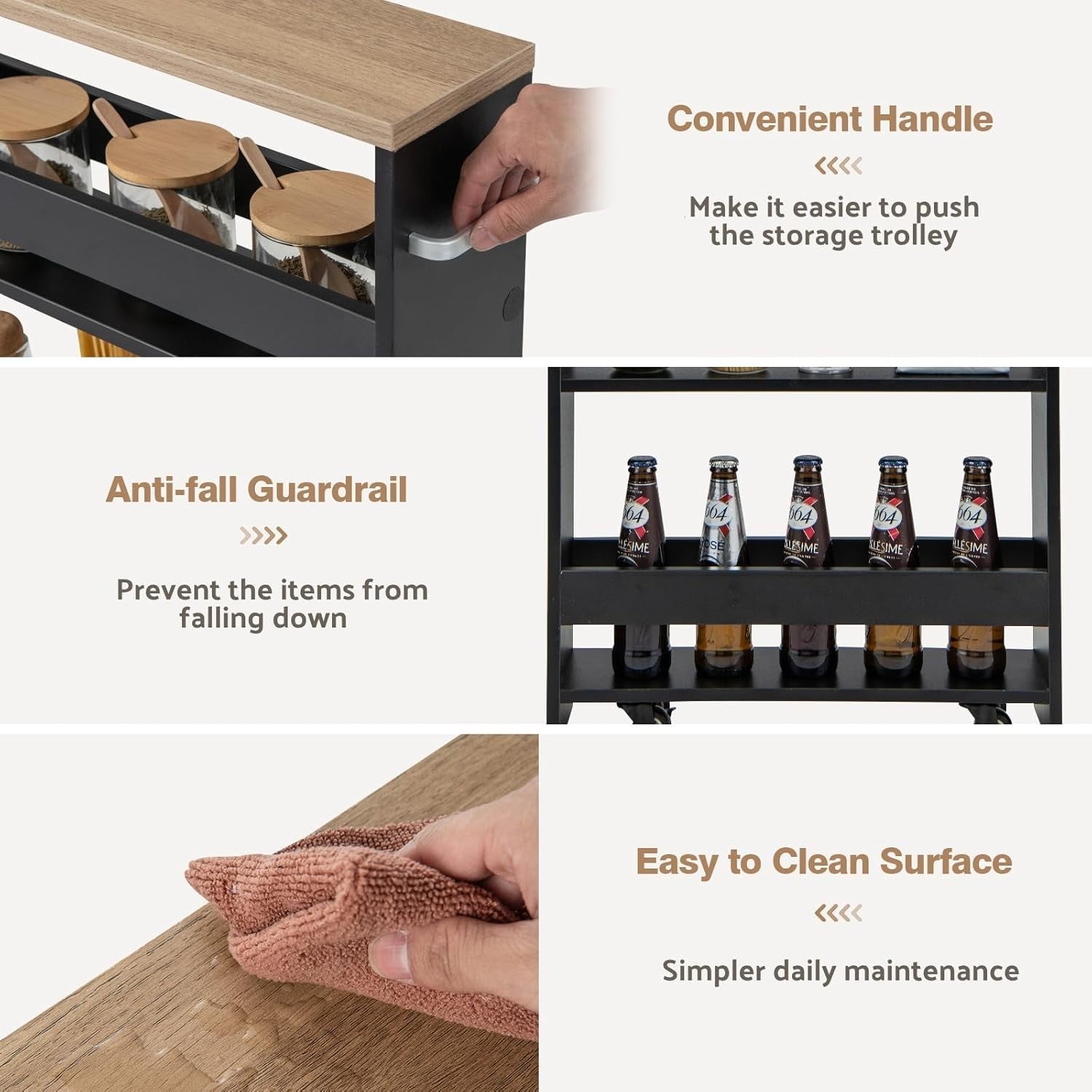 Slim 4 Tier Rolling Storage Cart Narrow Kitchen Shelf Organizer Wheels
