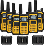 Heavy Duty Walkie Talkies IP67 Waterproof SOS VOX 6 Pack Yellow