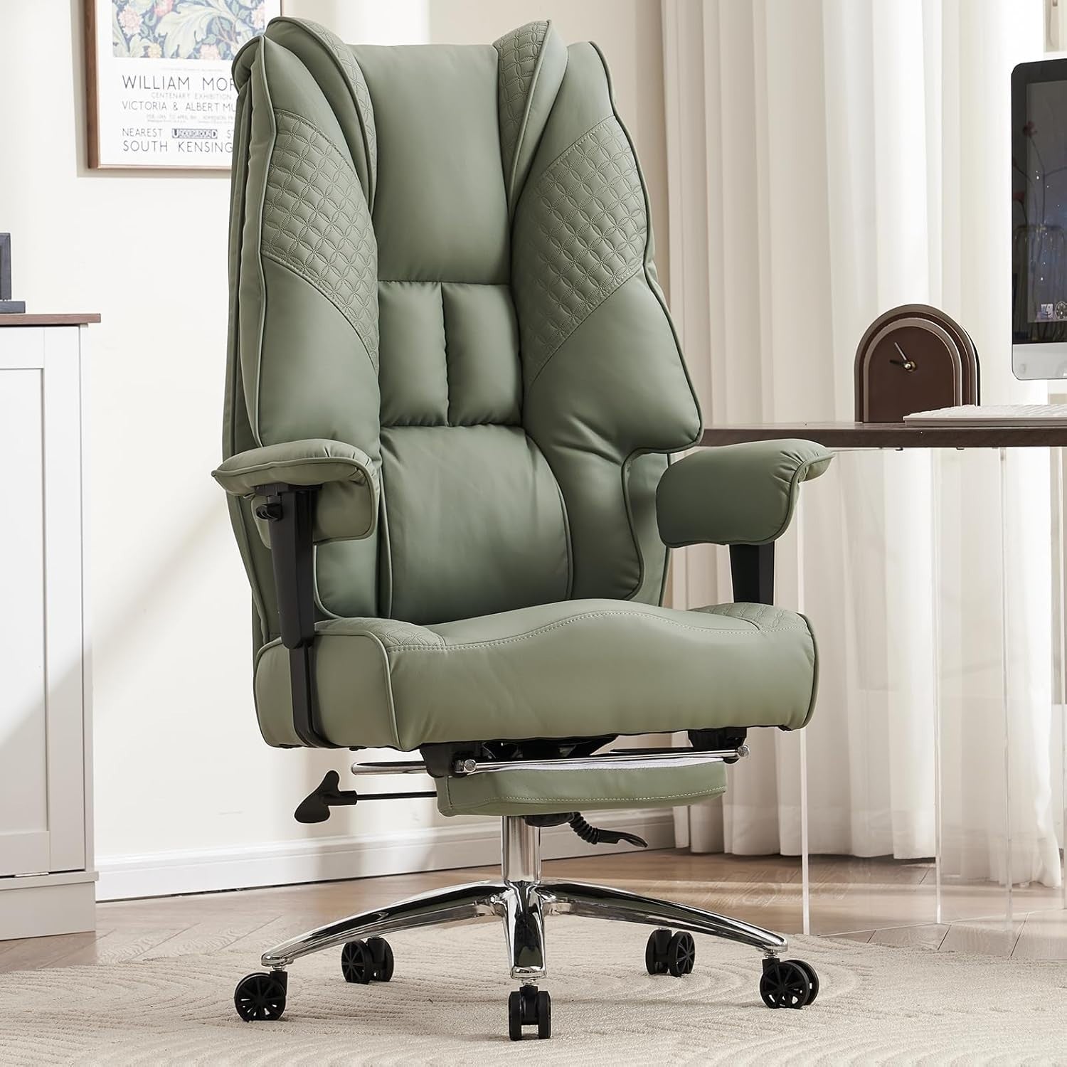 Oversized Office Chair Big & Tall Faux Leather Heavy Duty 400lb Capacity Swivel