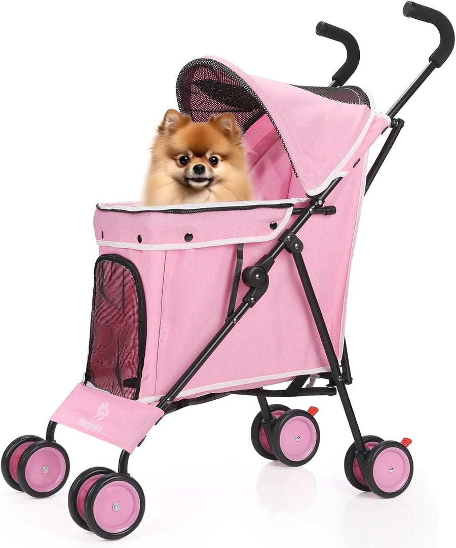 3 in 1 Pet Stroller Folding Dog Cat Pushchair 4 Wheel Travel Pram