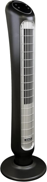 Quiet 43" Tower Fan 5-Speed Oscillating Cooling Air Circulator w/ Remote Silver