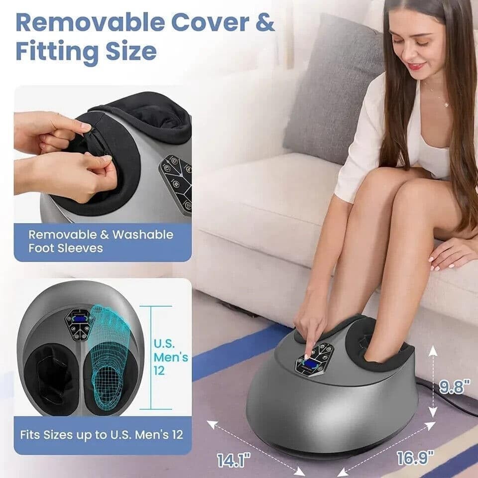 Shiatsu Foot Massager with Heat Deep Kneading Rolling & Vibration Therapy