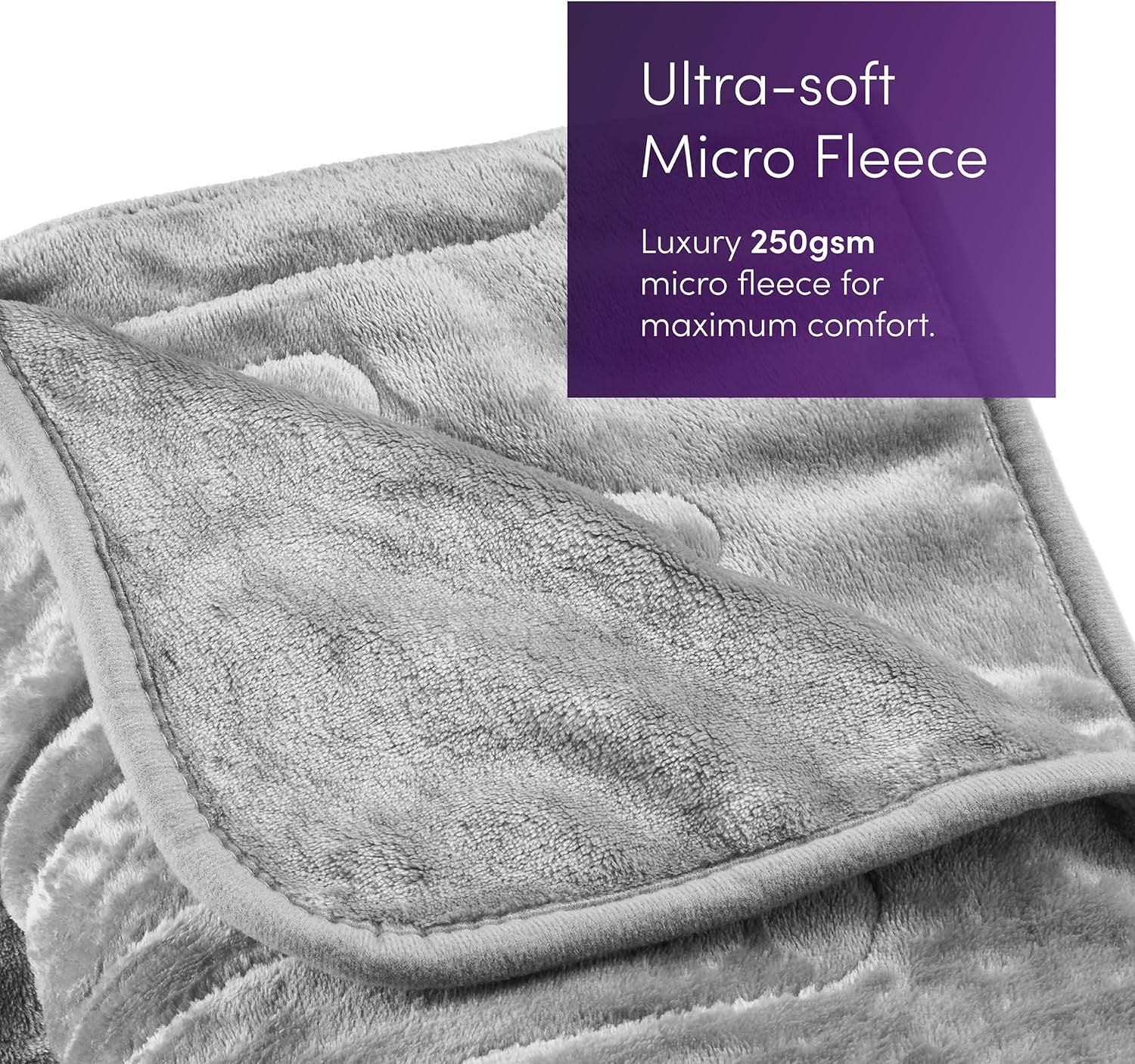 Electric Heated Throw Blanket 9 Heat Settings Digital Timer Soft Fleece 160x130c