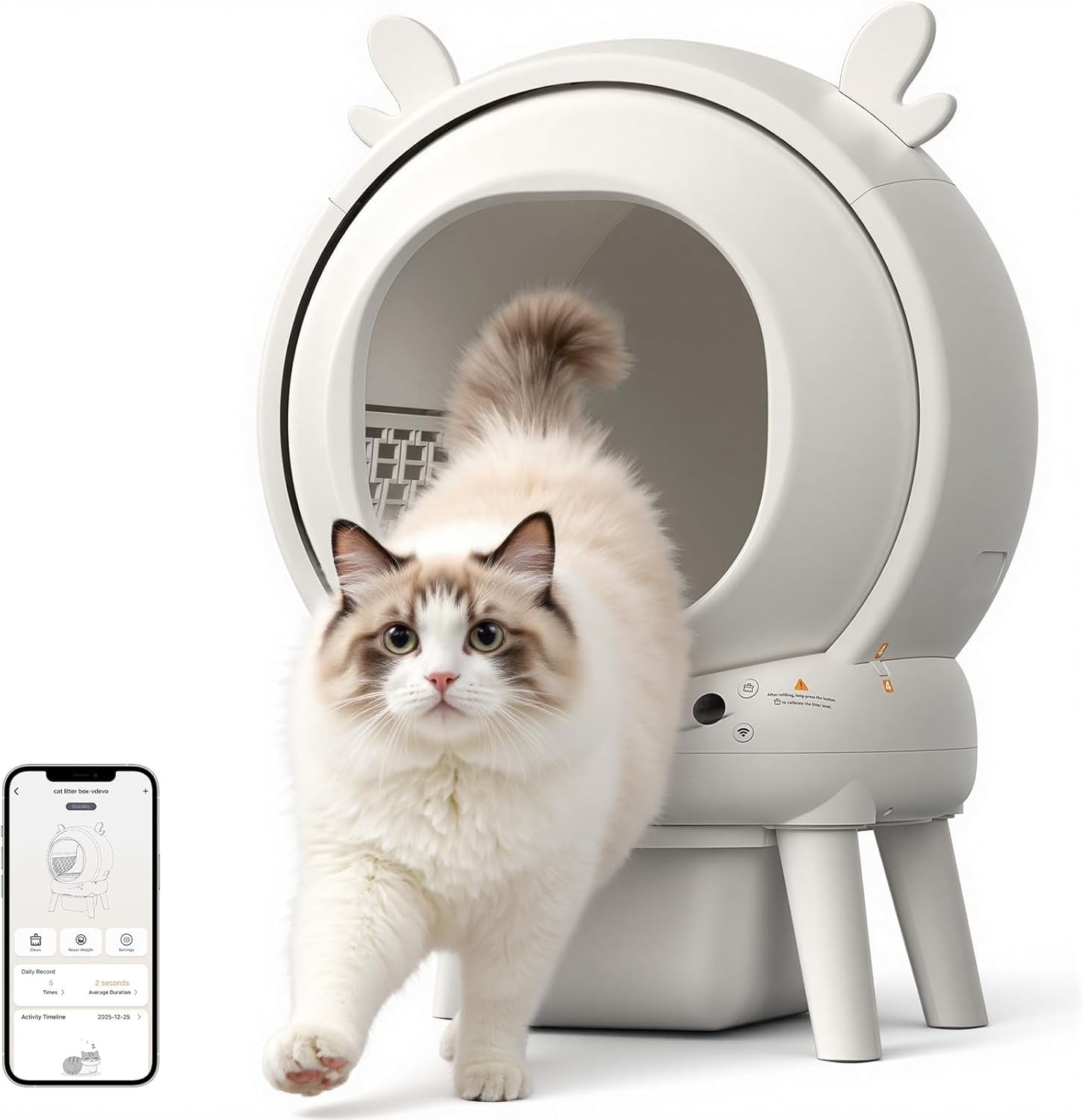 Self Cleaning Cat Litter Box App Control Automatic Smart Cat Toilet