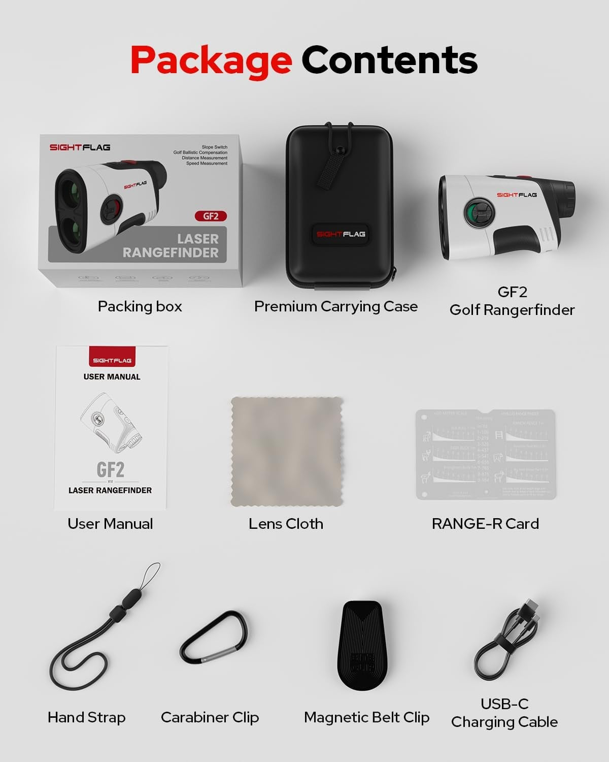 Golf Rangefinder 1300Y Slope 7.5X Rechargeable Flag Lock Vibration