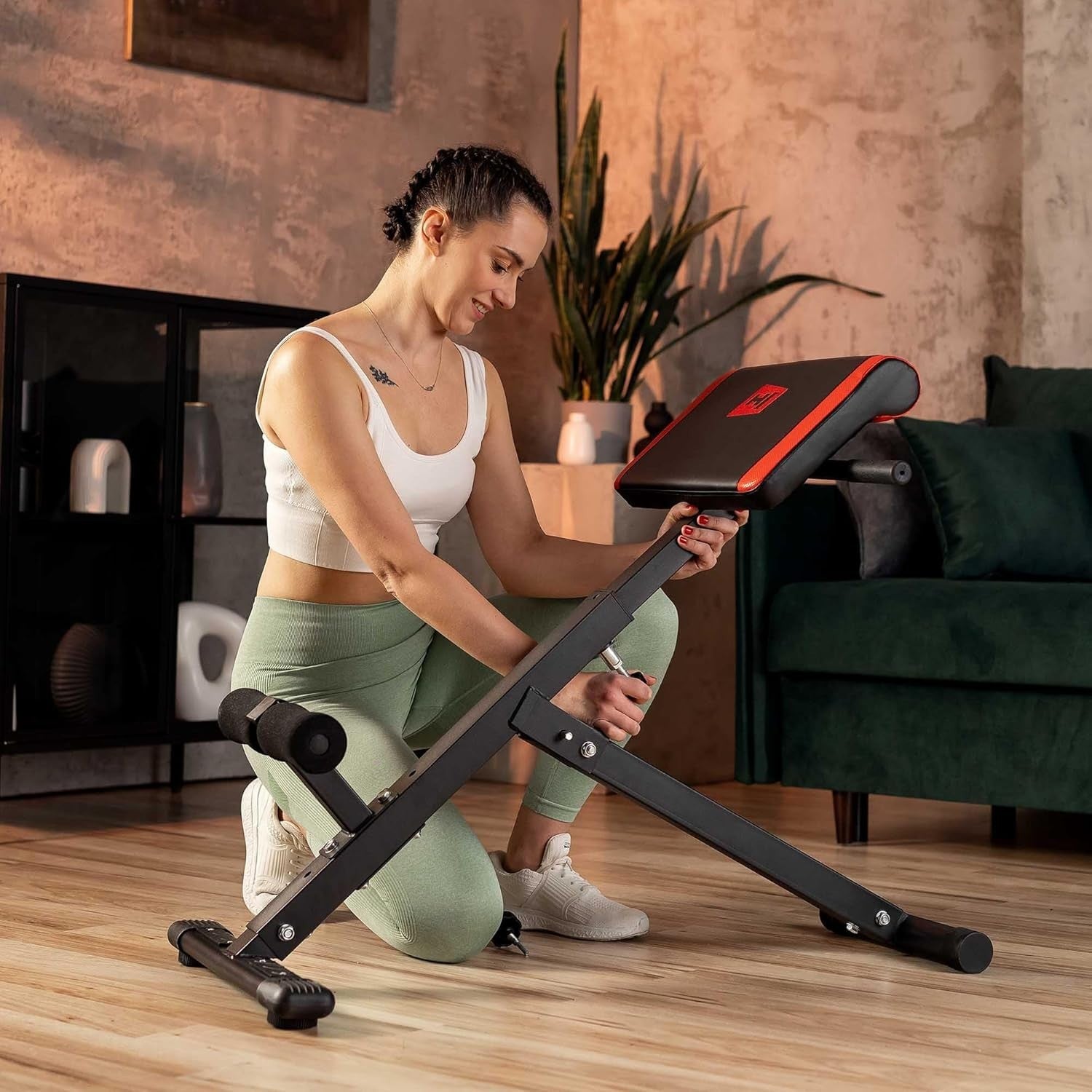 Foldable Roman Chair Hyperextension Bench 120kg Core Back Trainer