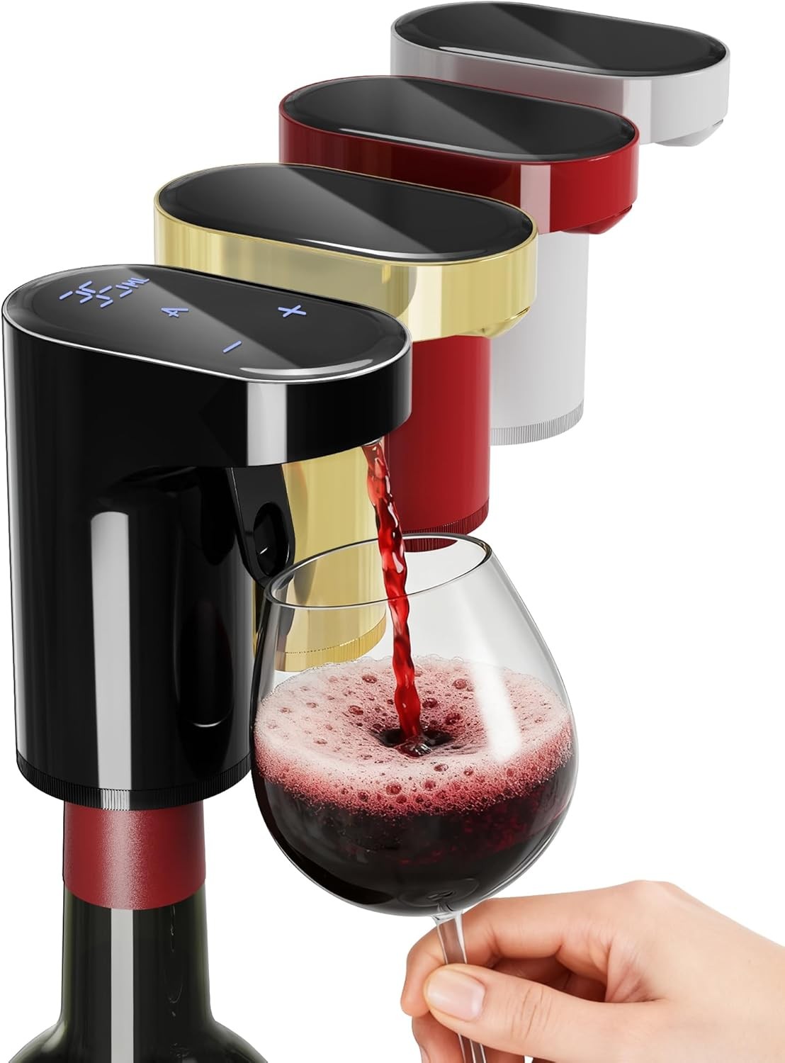 5-in-1 Electric Wine Aerator Dispenser Adjustable Pourer USB Recharge 990ml