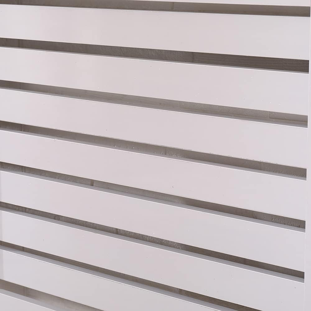 High Gloss Grey Radiator Cover Large 151cm Modern Slat Cabinet Display