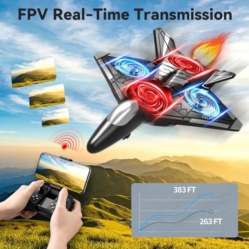 4DRC V31 RC Plane with Camera 360 Flip 3 Speed LED Light 2 Battery Foam Jet