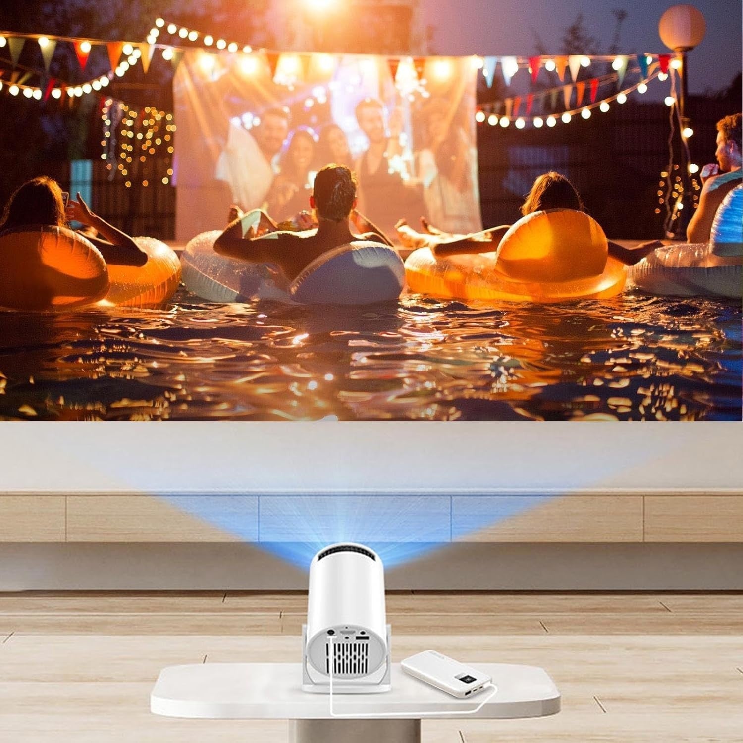 Mini Smart Projector WiFi Bluetooth Portable Built-In Speaker 240°