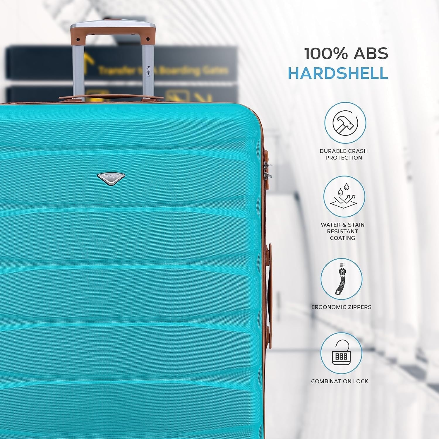 25” Medium ABS Check In Suitcase Lightweight 4 Wheel Hard Case
