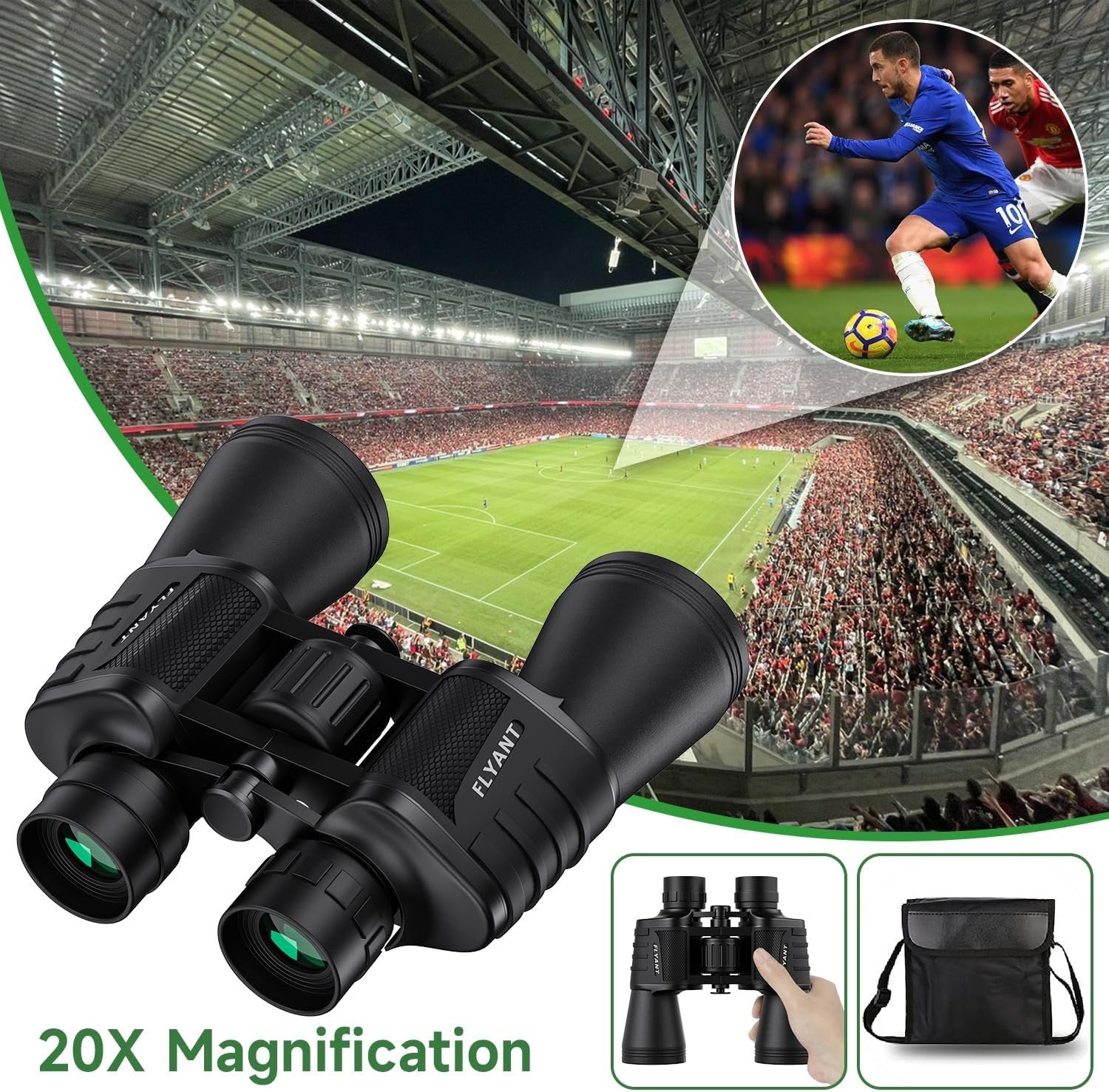 20x50 High Power Waterproof Binoculars Low Light Vision for Bird Watching Travel