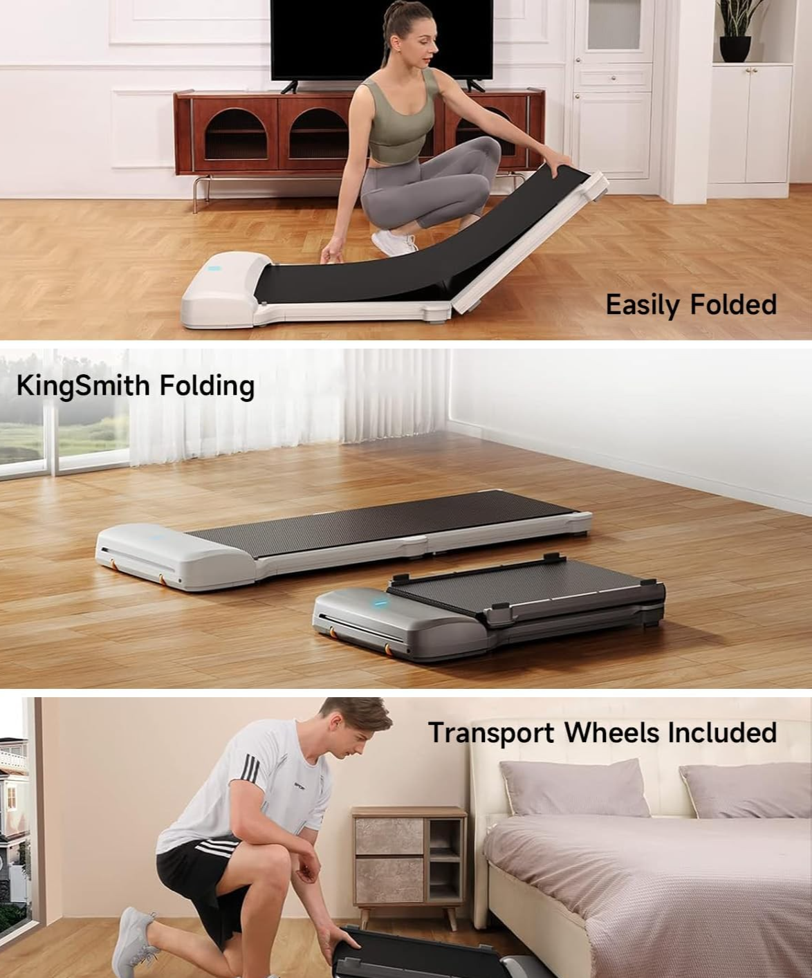 Ultra Slim Under Desk Walking Treadmill Foldable Quiet 6km/h Remote App