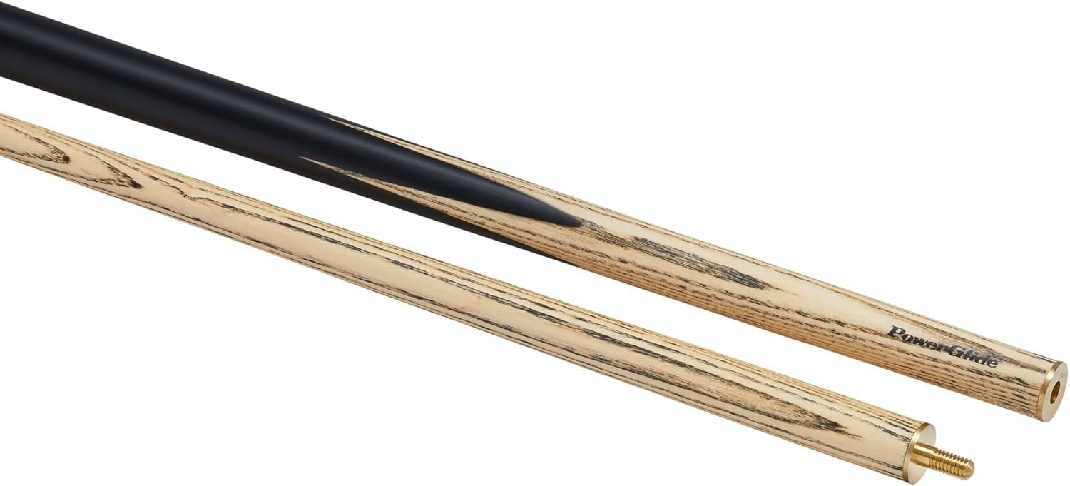 57in 2 Piece Snooker Cue Ash Wood Shaft Brass Joint 10mm Tip