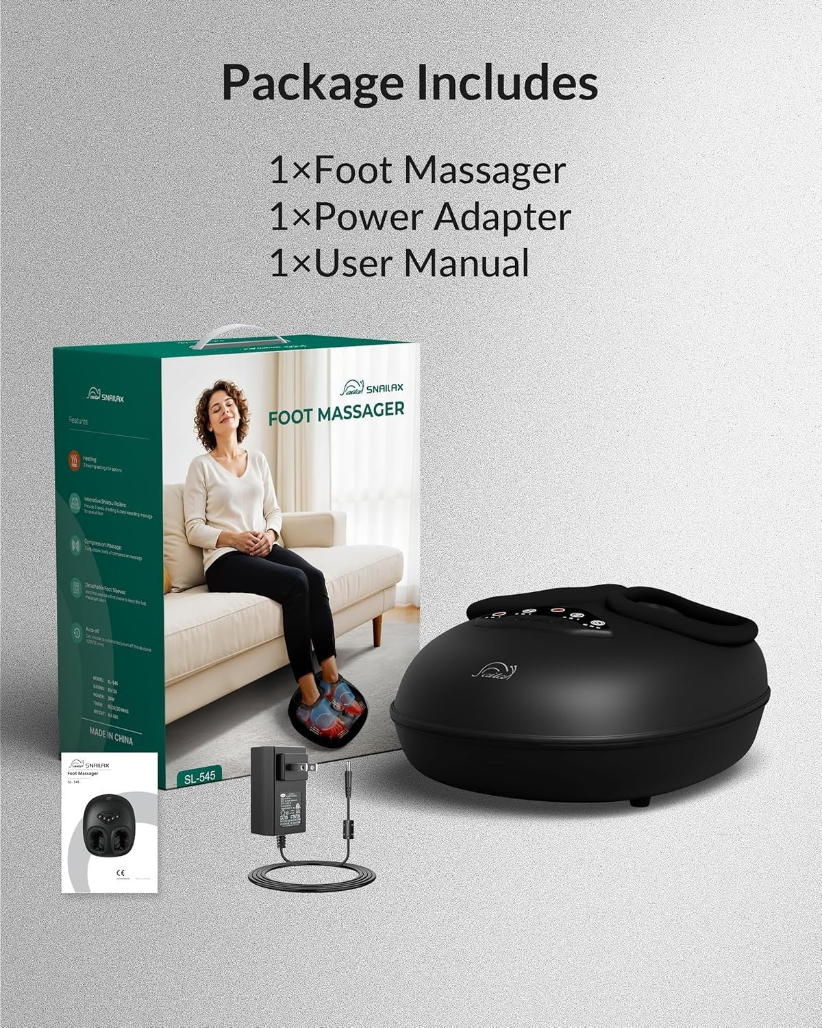 Deep Kneading Foot Massager with Heat, Shiatsu, Compression & Vibration