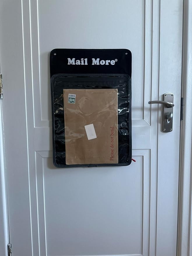 Letter Box Catcher Zip Pocket | Draft Excluder | Secure Mail Holder for Doors